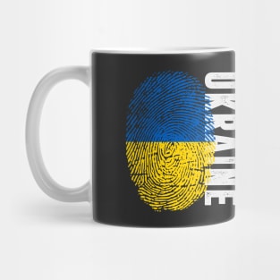 Ukraine Flag Fingerprint My Story DNA Ukrainian Mug